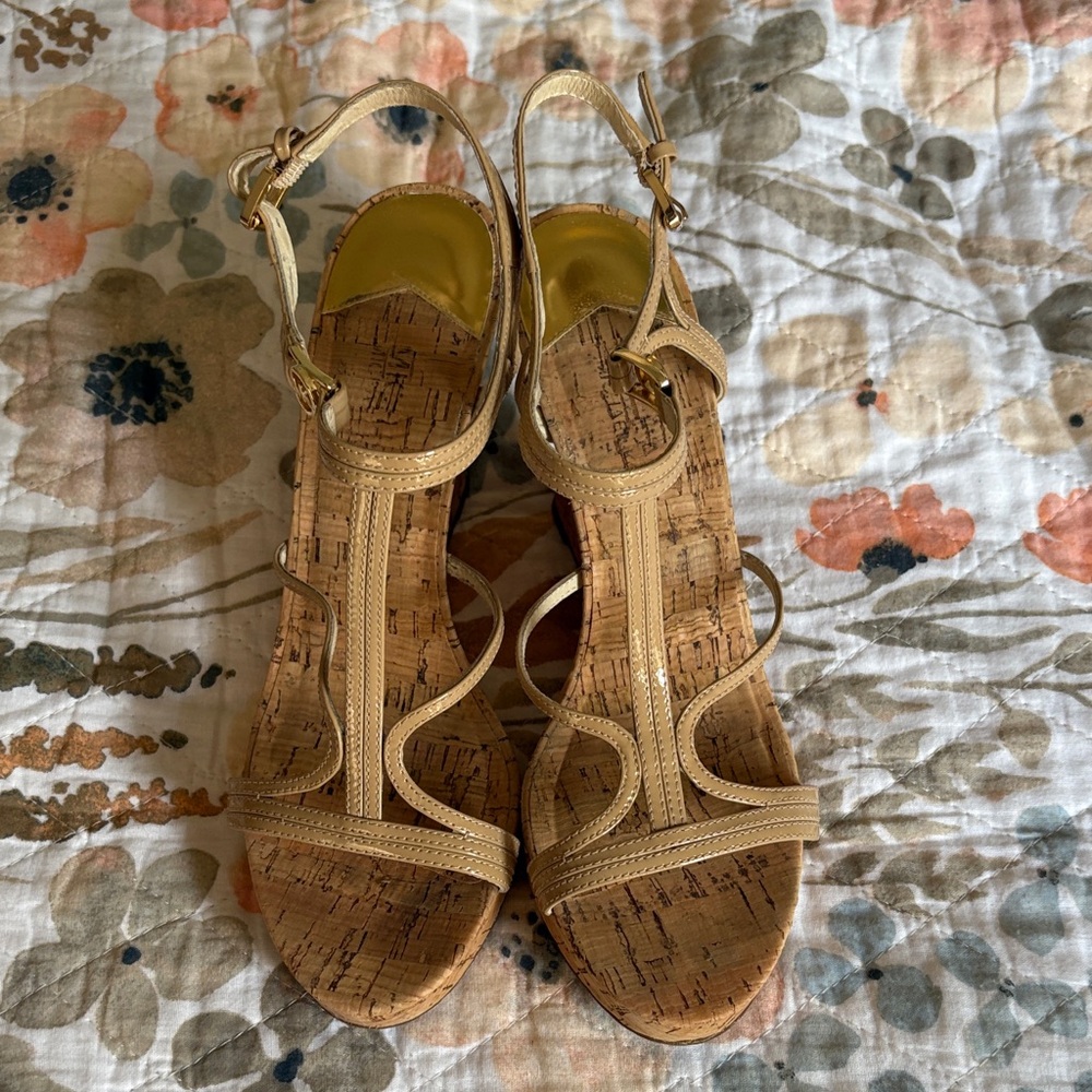 MICHAEL Michael Kors Beige Wedge Sandals - Picture 2 of 7
